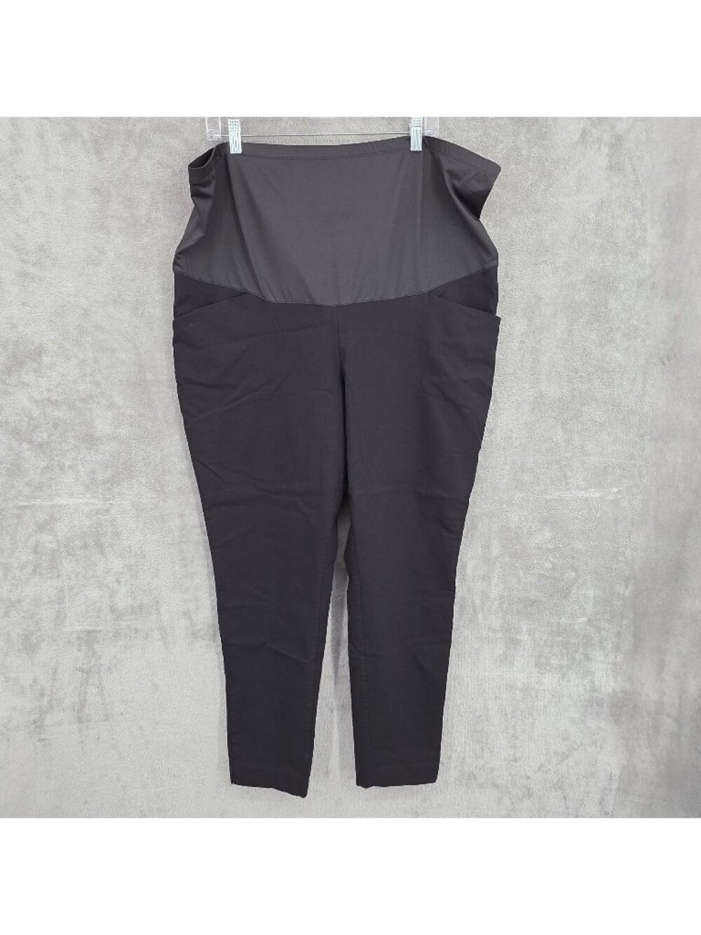 Maurices Maternity Pants 22W Black Pull On Work Casual Office Belly Band Baby